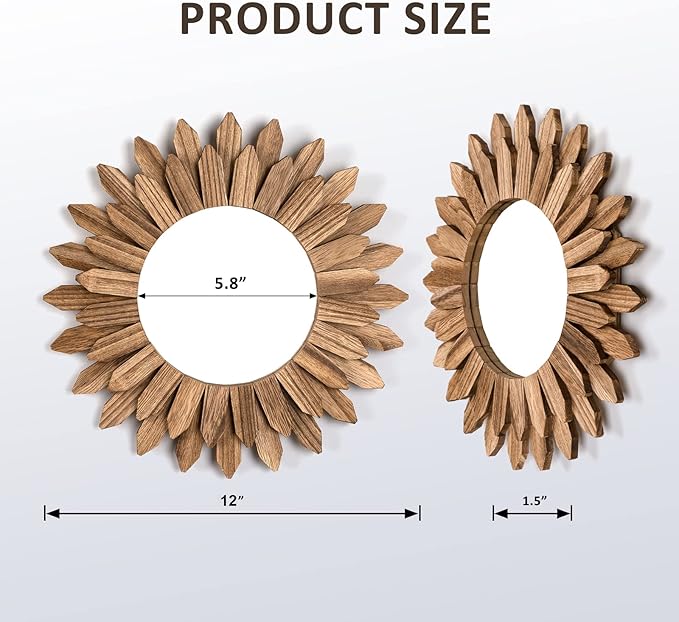 3 Pack Metal Mirrors for Wall