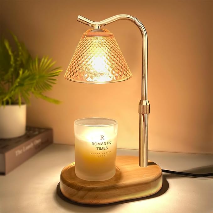 Adjustable Candle Warmer Lamp with 4 Dimmable Modes & 3 Timer Settings (2H/4H/8H)