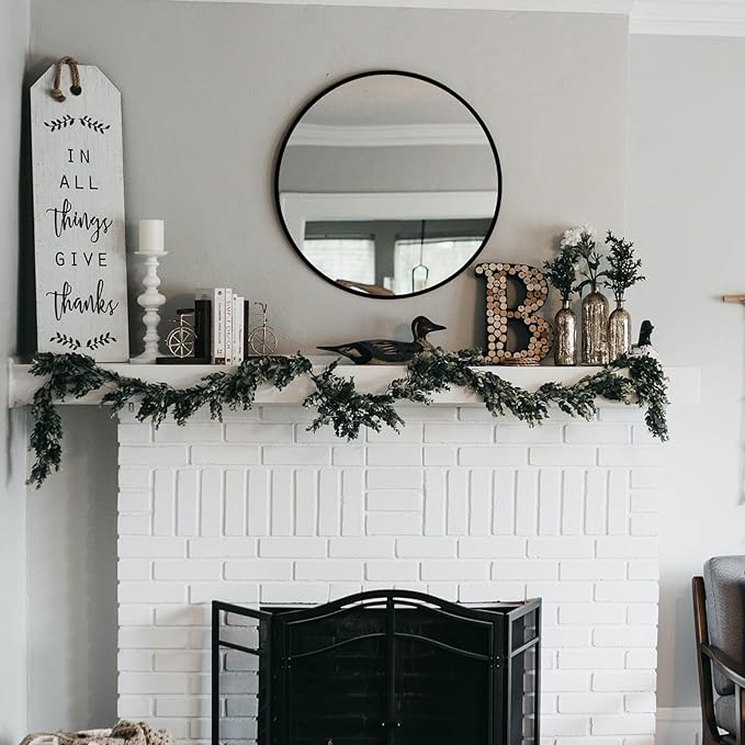 Fabuday Black Circle Mirror for Wall 20"