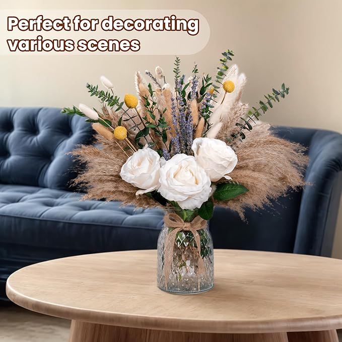 Faux Flower Arrangement with Vase