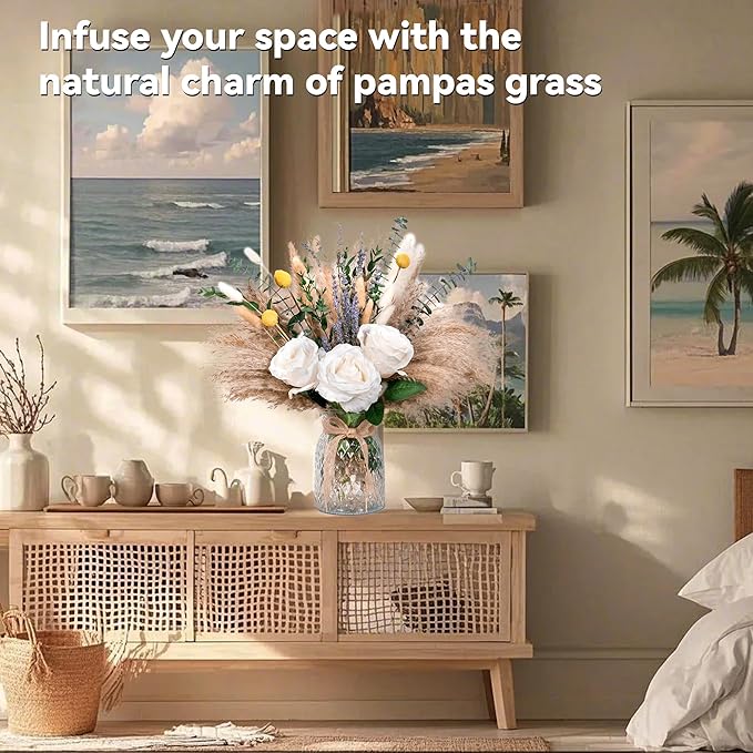 Faux Flower Arrangement with Vase