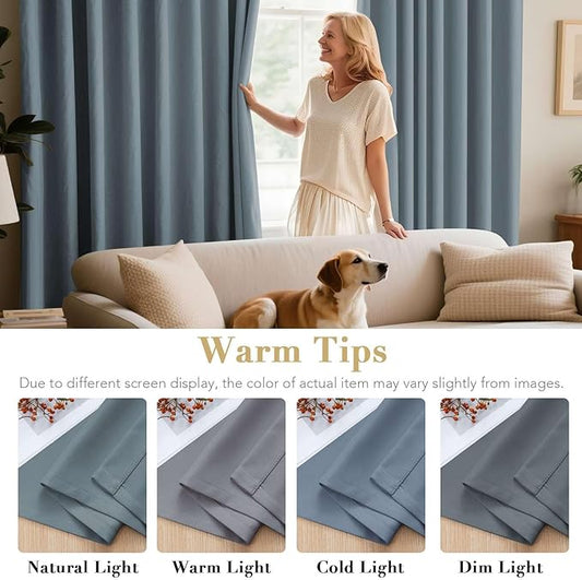 Stone Blue Blackout Curtains