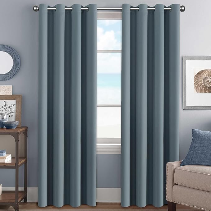 Stone Blue Blackout Curtains