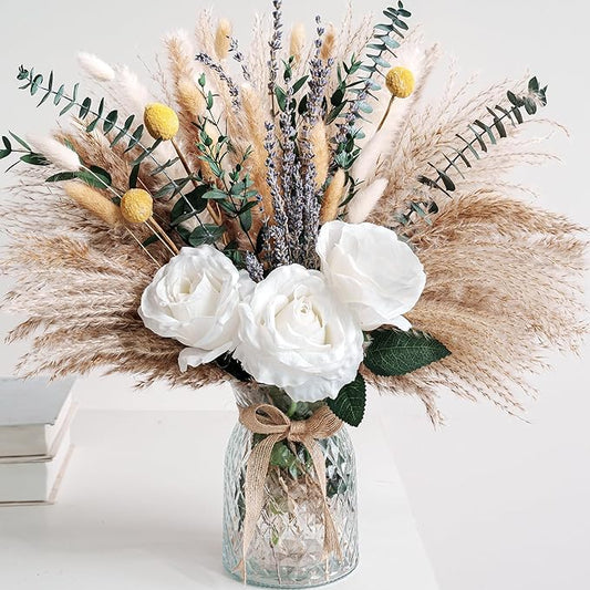 Faux Flower Arrangement with Vase