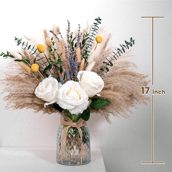 Faux Flower Arrangement with Vase
